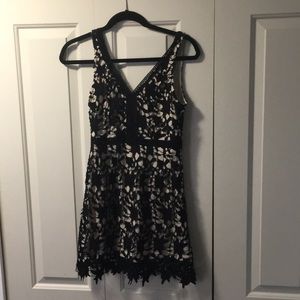 Black & nude lace dress